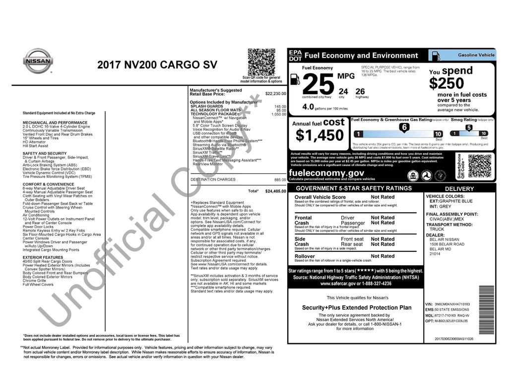 Used 2017 Nissan NV200 SV w/ Technology Package FWD image 9