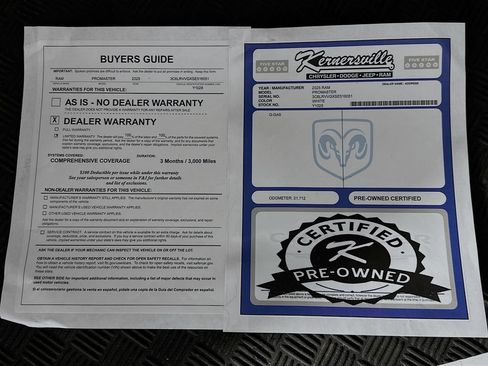 Used 2025 RAM ProMaster 2500 w/ U-Haul Equipment Group FWD image 34