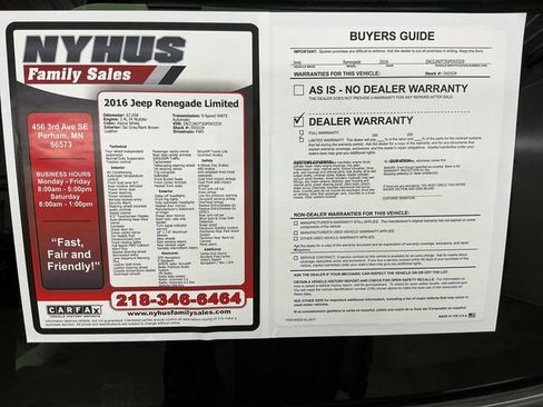 Used 2016 Jeep Renegade Limited image 52