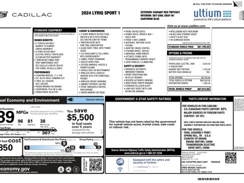 Certified 2024 Cadillac Lyriq Sport AWD/4WD image 2