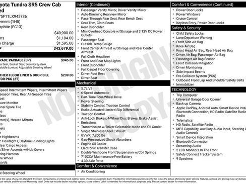 Used 2020 Toyota Tundra SR5 w/ SR5 Upgrade Package AWD/4WD image 17