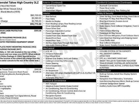 New 2026 Chevrolet Tahoe High Country AWD/4WD image 34