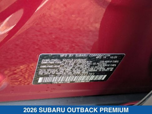 Certified 2026 Subaru Outback Premium AWD/4WD image 31