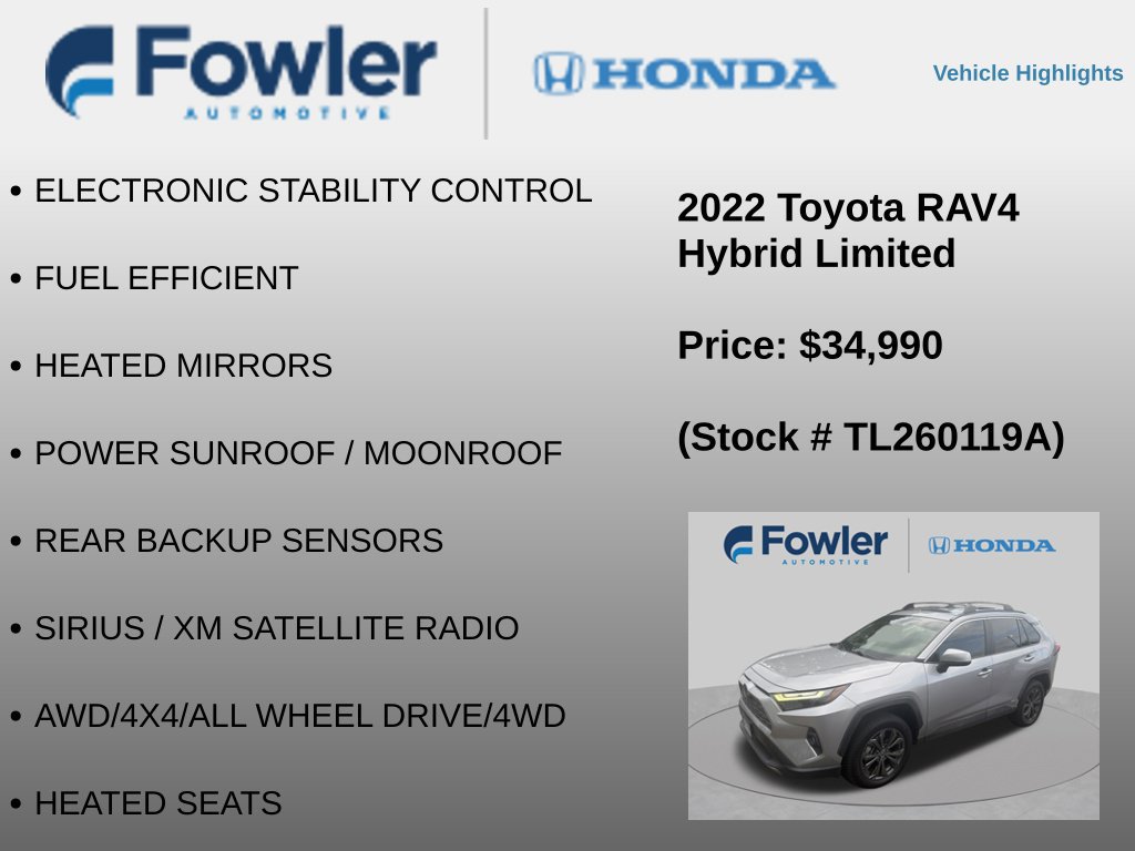 Used 2022 Toyota RAV4 Limited w/ Limited Grade Weather Package AWD/4WD image 16
