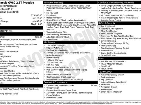 New 2026 Genesis GV80 2.5T Prestige image 2