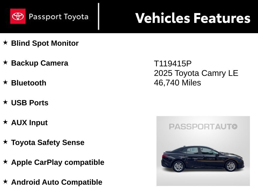 Used 2025 Toyota Camry LE FWD image 10