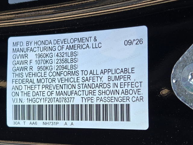 New 2026 Honda Accord LX image 19