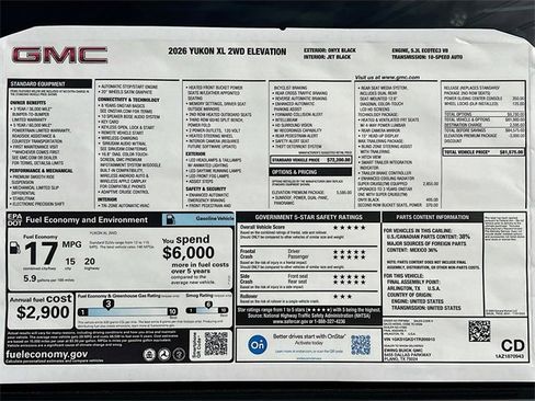 New 2026 GMC Yukon XL Elevation w/ Elevation Premium Package image 21