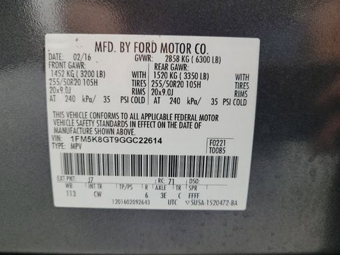 Used 2016 Ford Explorer Sport w/ Equipment Group 401A AWD/4WD image 33