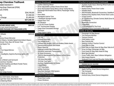 Used 2019 Jeep Cherokee Trailhawk w/ Cold Weather Group image 3