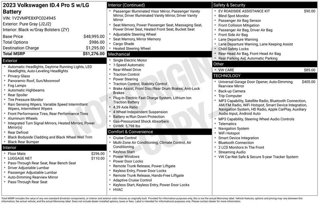 Certified 2023 Volkswagen ID.4 Pro S RWD image 38