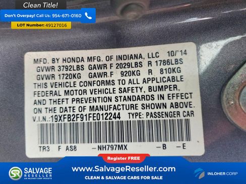 Used 2015 Honda Civic EX-L image 16