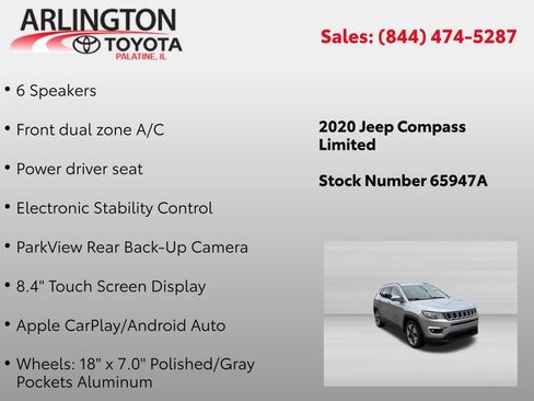 Used 2020 Jeep Compass Limited FWD image 2