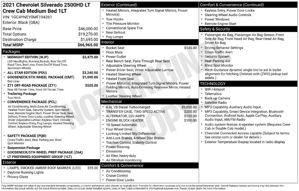 Used 2021 Chevrolet Silverado 2500 LT w/ Midnight Edition AWD/4WD image 16