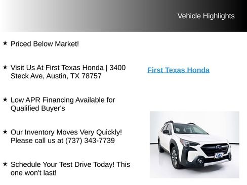 Used 2025 Subaru Outback Limited XT AWD/4WD image 10