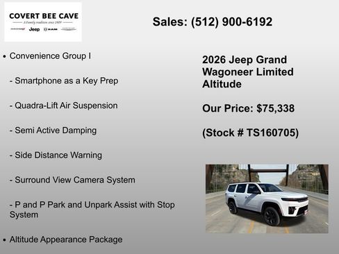 New 2026 Jeep Grand Wagoneer Limited w/ Convenience Group I AWD/4WD image 12