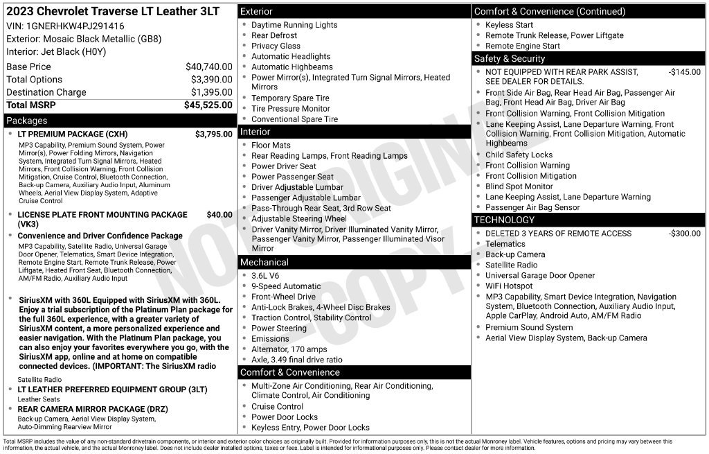 Used 2023 Chevrolet Traverse LT w/ LT Premium Package FWD image 37
