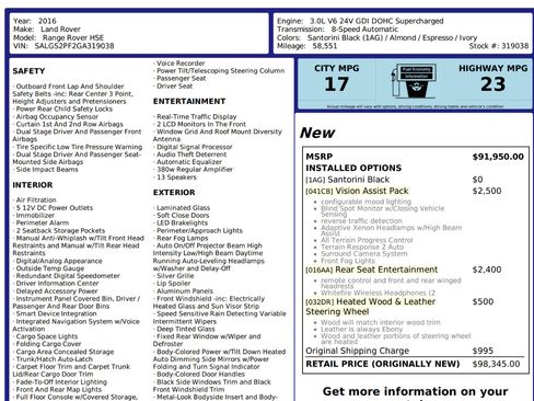 Used 2016 Land Rover Range Rover HSE image 12