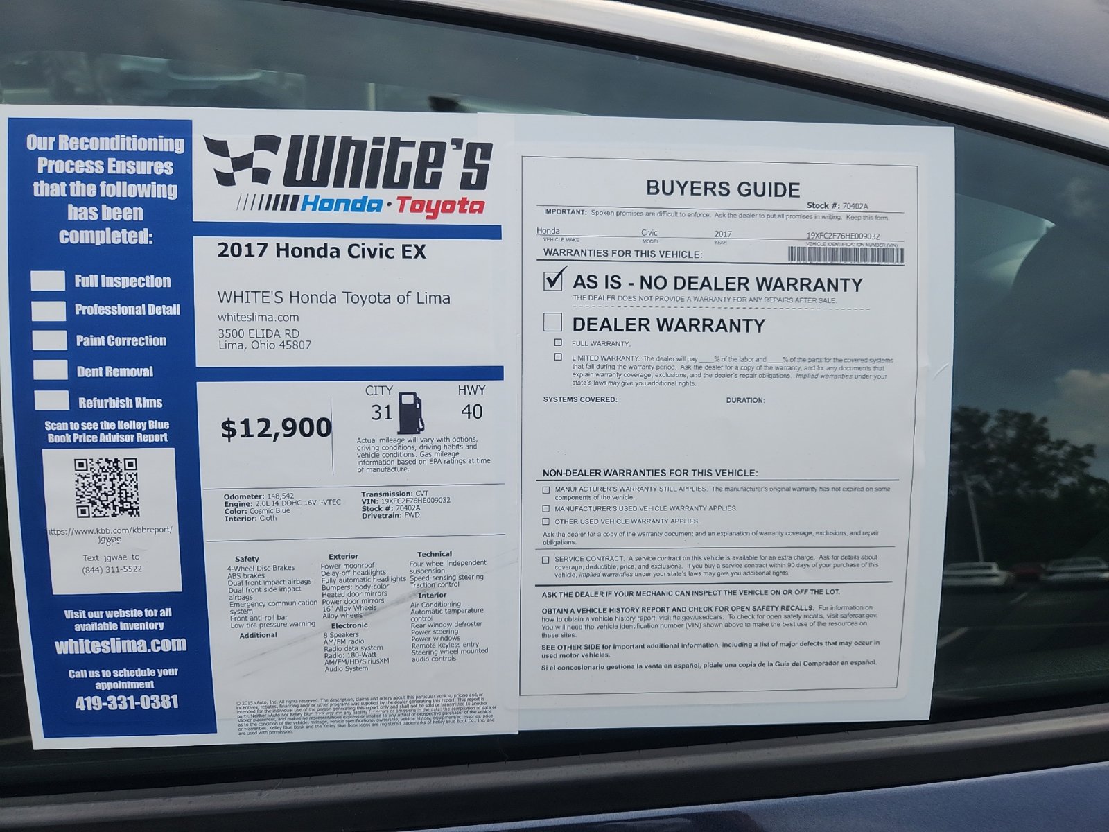 Used 2017 Honda Civic EX image 13