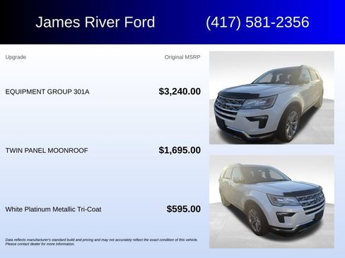 Used 2018 Ford Explorer Limited w/ Equipment Group 301A FWD image 5
