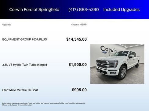 New 2025 Ford F150 Platinum w/ Equipment Group 703A Plus image 5