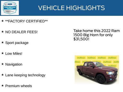 Used 2022 RAM 1500 Big Horn RWD image 12