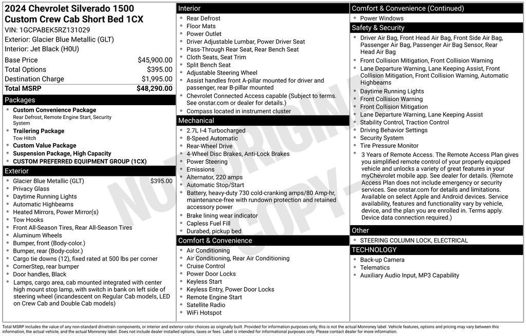 Used 2024 Chevrolet Silverado 1500 Custom RWD image 15