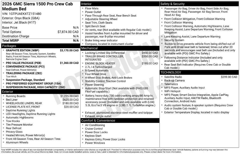 Used 2026 GMC Sierra 1500 Pro w/ Graphite Edition AWD/4WD image 22