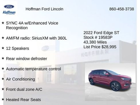 Certified 2022 Ford Edge ST w/ Equipment Group 401A AWD/4WD image 24