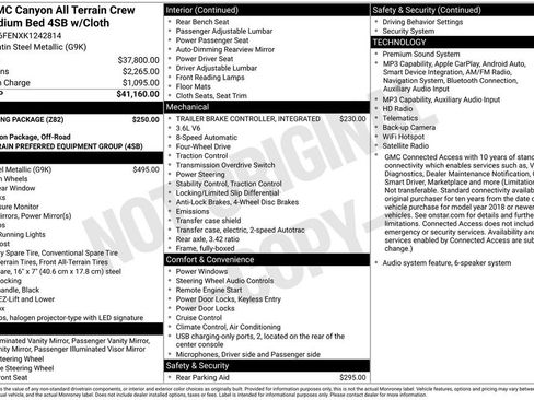 Used 2019 GMC Canyon All Terrain w/ Trailering Package AWD/4WD image 7