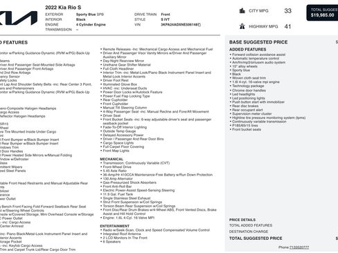 Used 2022 Kia Rio S w/ Technology Package image 5