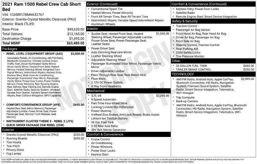 Used 2021 RAM 1500 Rebel w/ Rebel Level 2 Equipment Group AWD/4WD image 6