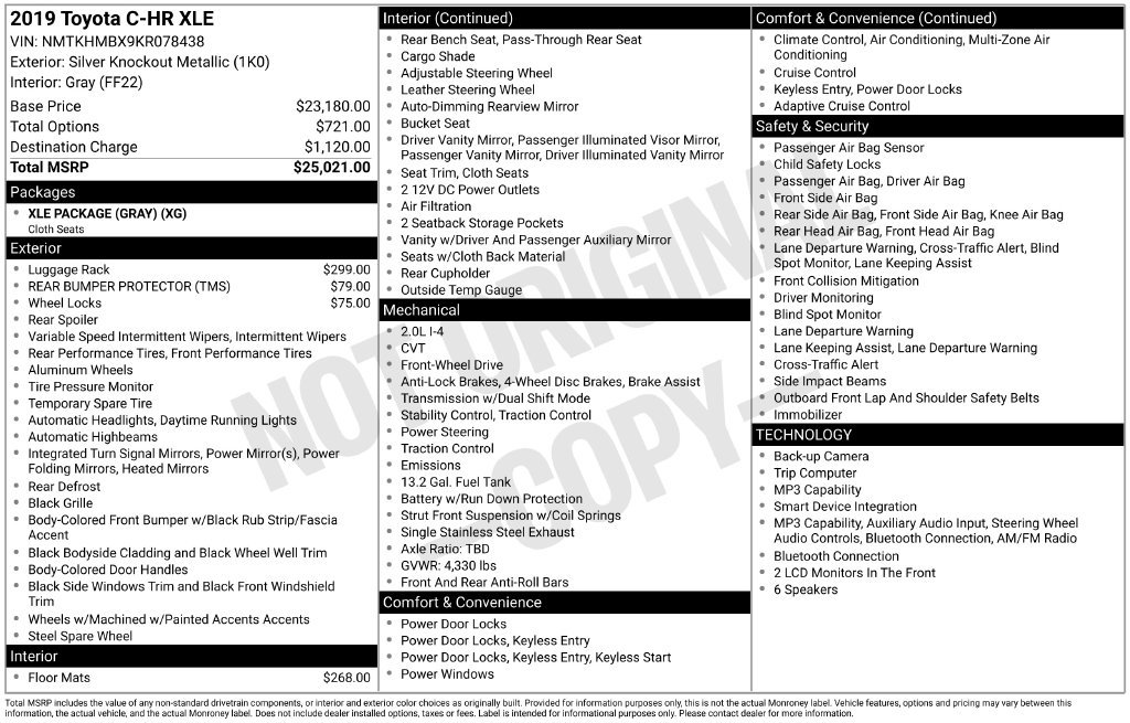 Used 2019 Toyota C-HR XLE FWD image 5