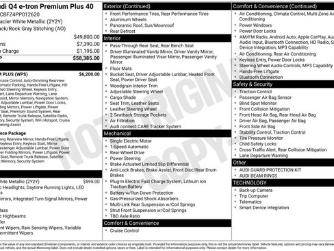 Used 2023 Audi Q4 e-tron Premium Plus w/ Premium Plus RWD image 1