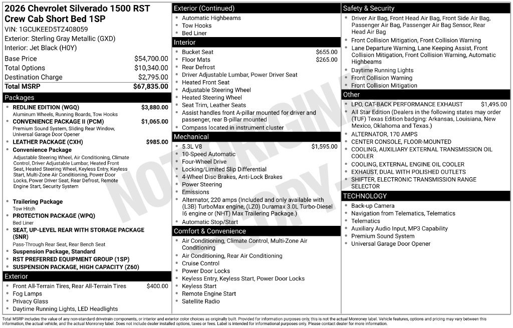 New 2026 Chevrolet Silverado 1500 RST w/ Redline Edition AWD/4WD image 34