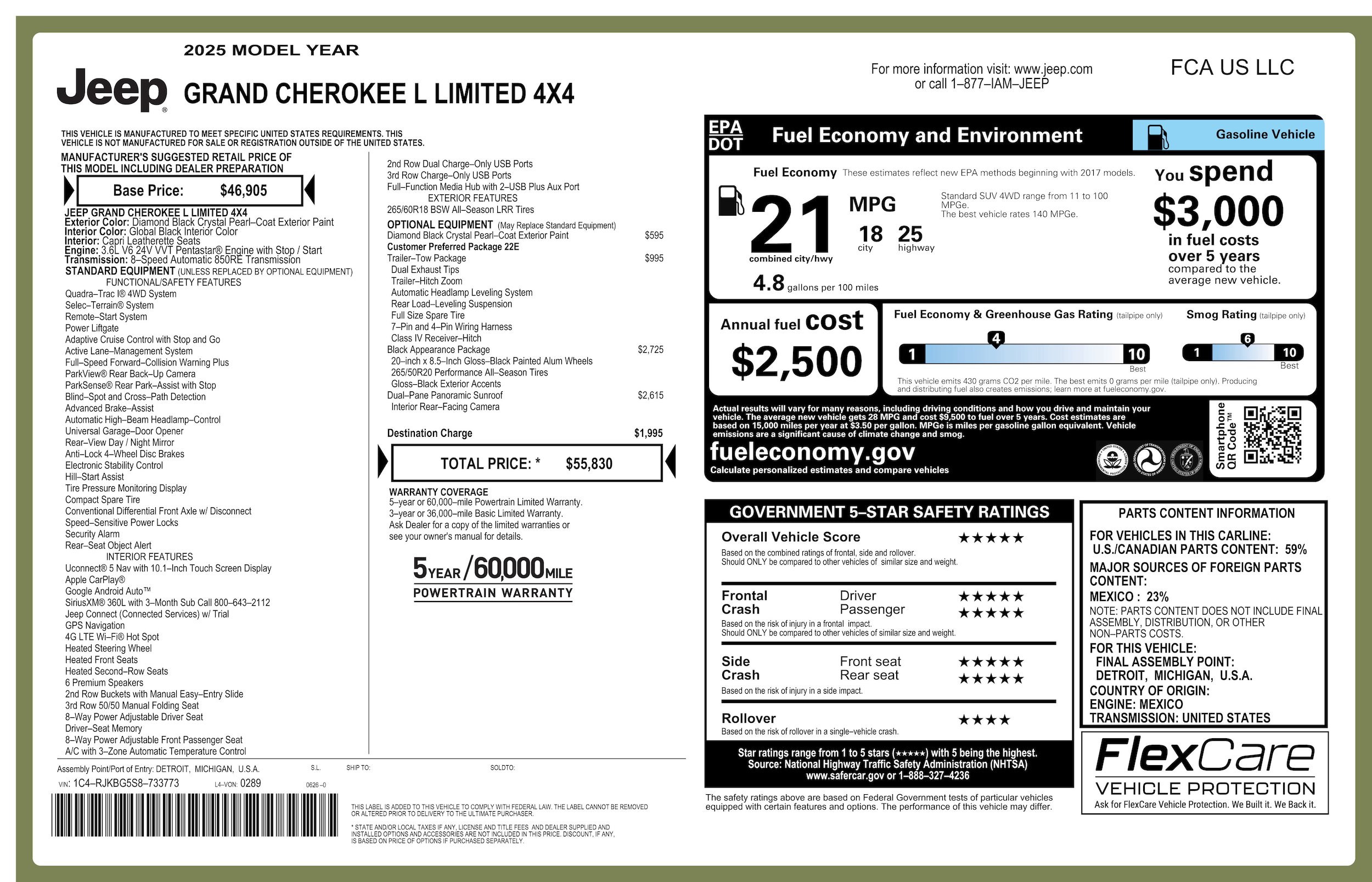 Used 2025 Jeep Grand Cherokee L Limited w/ Black Appearance Package AWD/4WD image 46