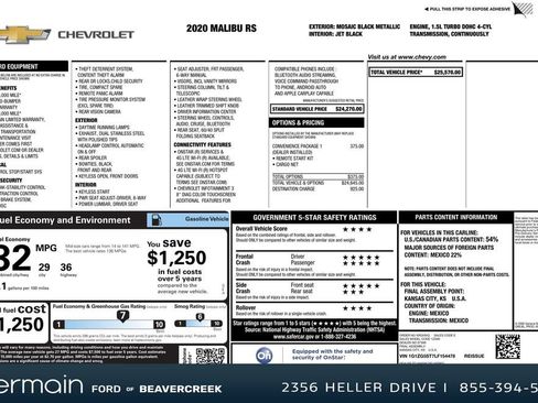 Used 2020 Chevrolet Malibu RS w/ LPO, Convenience Package 1 image 29