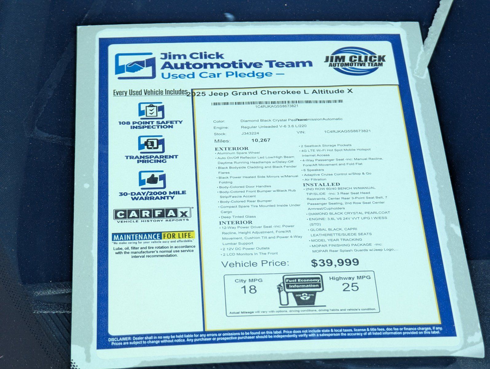 Used 2025 Jeep Grand Cherokee L Altitude AWD/4WD image 14