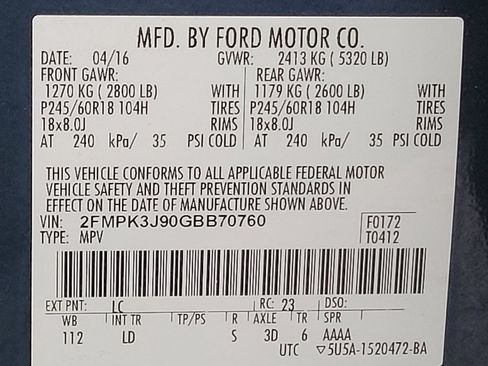 Used 2016 Ford Edge SEL w/ Equipment Group 201A FWD image 33