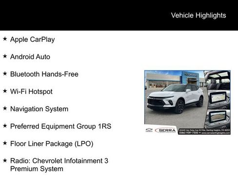 Certified 2023 Chevrolet Blazer RS w/ LPO, Floor Liner Package FWD image 4