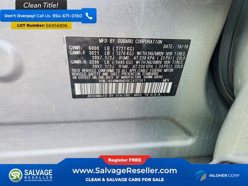 Used 2019 Subaru Ascent Limited AWD/4WD image 17