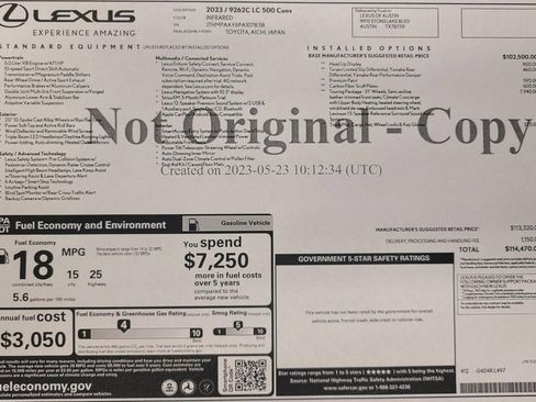 Used 2023 Lexus LC 500 Convertible w/ Touring Package image 10