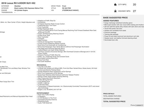 Used 2018 Lexus RX 350 FWD image 3