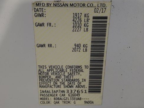 Used 2017 Nissan Altima 2.5 S w/ Power Driver Seat Package image 33