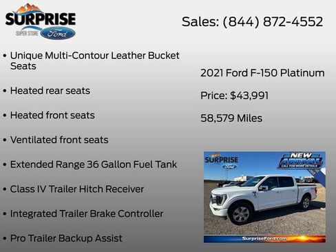 Used 2021 Ford F150 Platinum w/ Equipment Group 701A High AWD/4WD image 27
