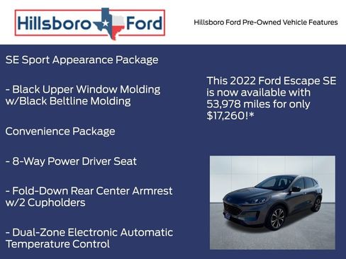 Used 2022 Ford Escape SE w/ SE Sport Appearance Package image 7