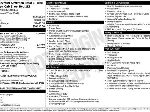 Used 2021 Chevrolet Silverado 1500 LT Trail Boss w/ Convenience Package II AWD/4WD image 38