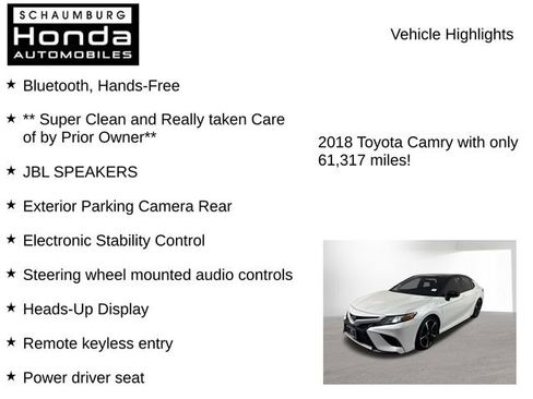 Used 2018 Toyota Camry XSE w/ Driver Assist Package FWD image 8