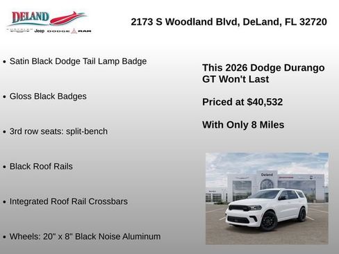 New 2026 Dodge Durango GT w/ Blacktop Package RWD image 18
