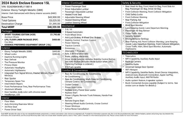 Certified 2024 Buick Enclave Essence w/ Sport Touring Edition FWD image 6